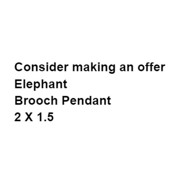 Elephant Brooch Pendant Contemporary Costume Circus Asian Inspired Minimalist - Picture 2 of 8